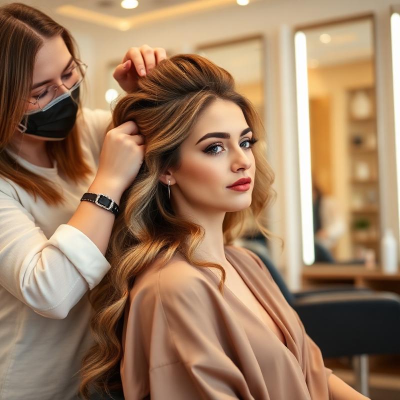 Atendimento de cabelo no salão